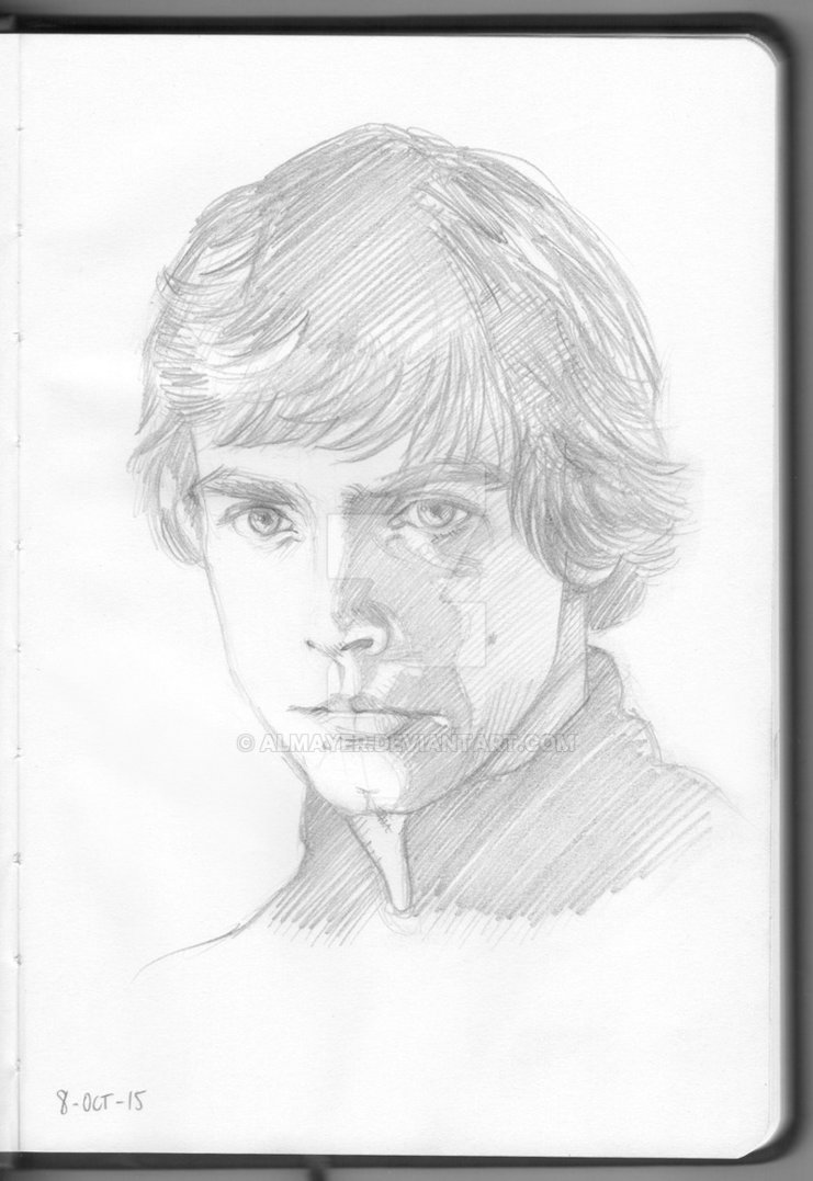 741x1077 Mark Hamill As Luke Skywalker Pencil Sketch - Luke Skywalker Drawing
