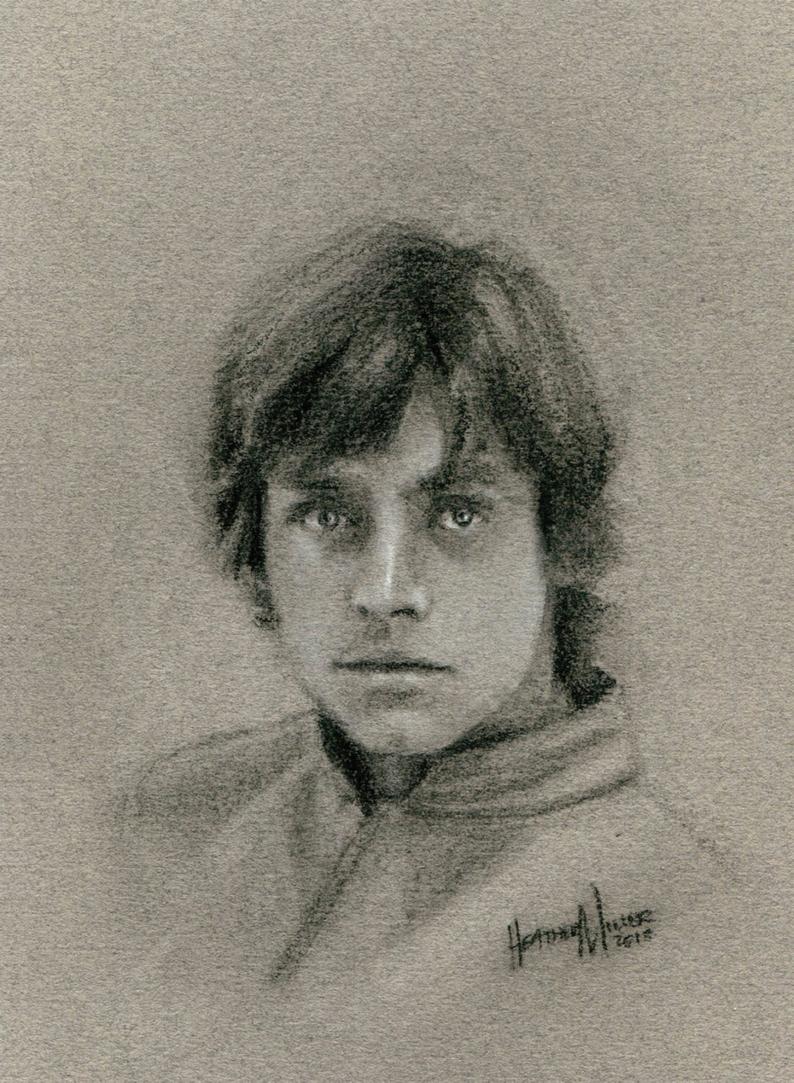 794x1083 Original Charcoal Drawing Luke Skywalker The Empire Strikes Etsy - Luke Skywalker Drawing