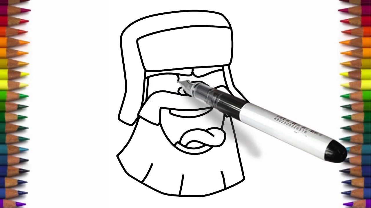 1280x720 how to draw lumberjack face clash royale step - Lumberjack Drawing
