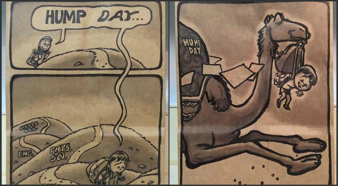 694x383 lunch bag art artist dad wonderfully illustrates daughter's lunch - Lunch Bag Drawings