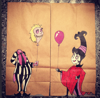 411x401 mom draws amazing lunch bag art, internet insults her for it - Lunch Bag Drawings