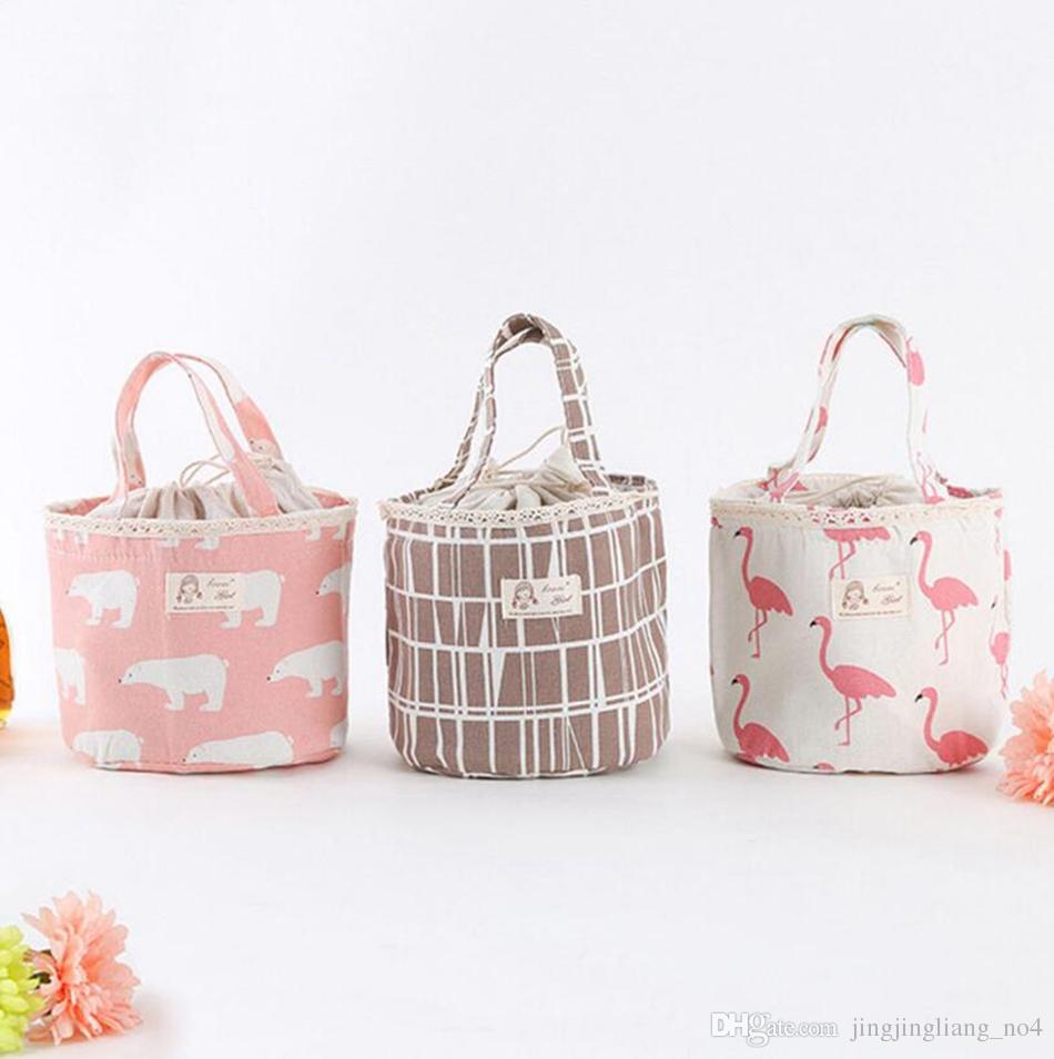 950x955 portable bear flamingo insulated drawing string lunch bag cartoon - Lunch Box Drawing