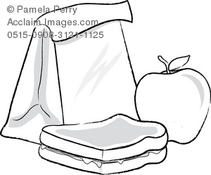 300x249 clip art drawing of a sack lunch - Lunch Drawing