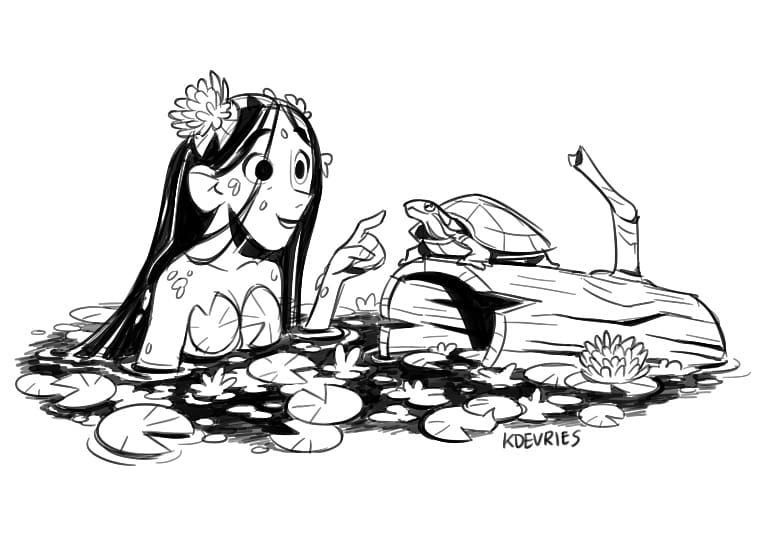 761x539 lunch drawing, a swamp girl - Lunch Drawing