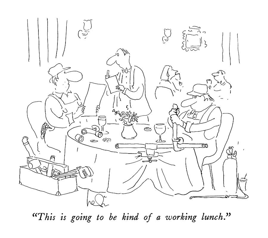 900x797 This Is Going To Be Kind Of A Working Lunch Drawing - Lunch Drawing