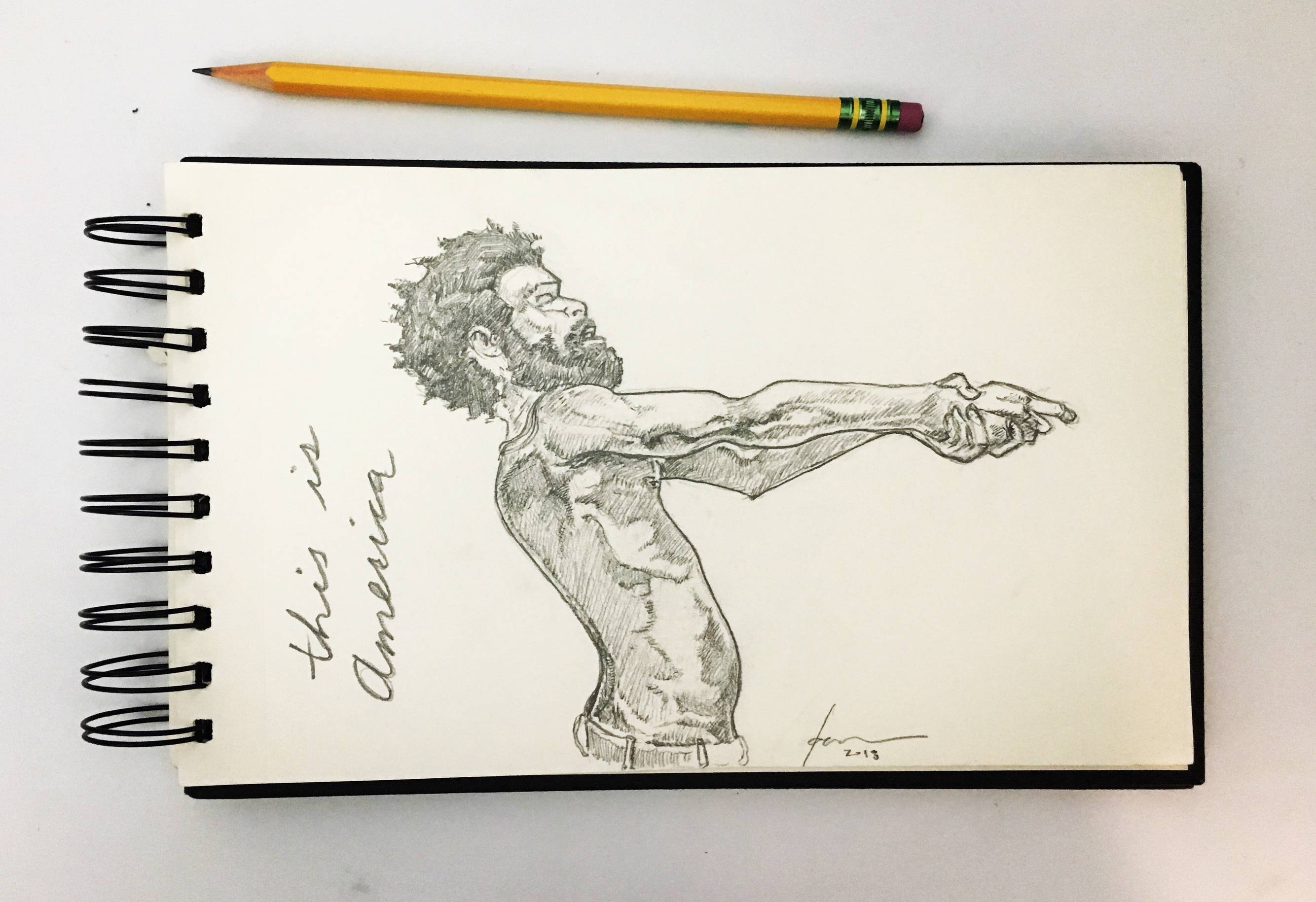 2668x1830 This Is Americachildish Gambino Drawing I Did Over Lunch Drawing - Lunch Drawing