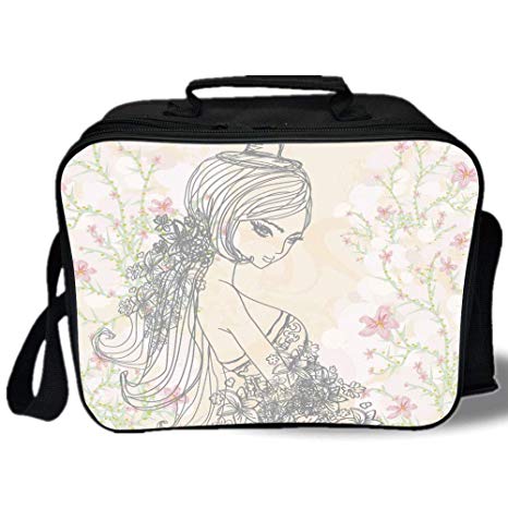 466x466 insulated lunch bag, girls room decor, drawing - Lunch Drawing