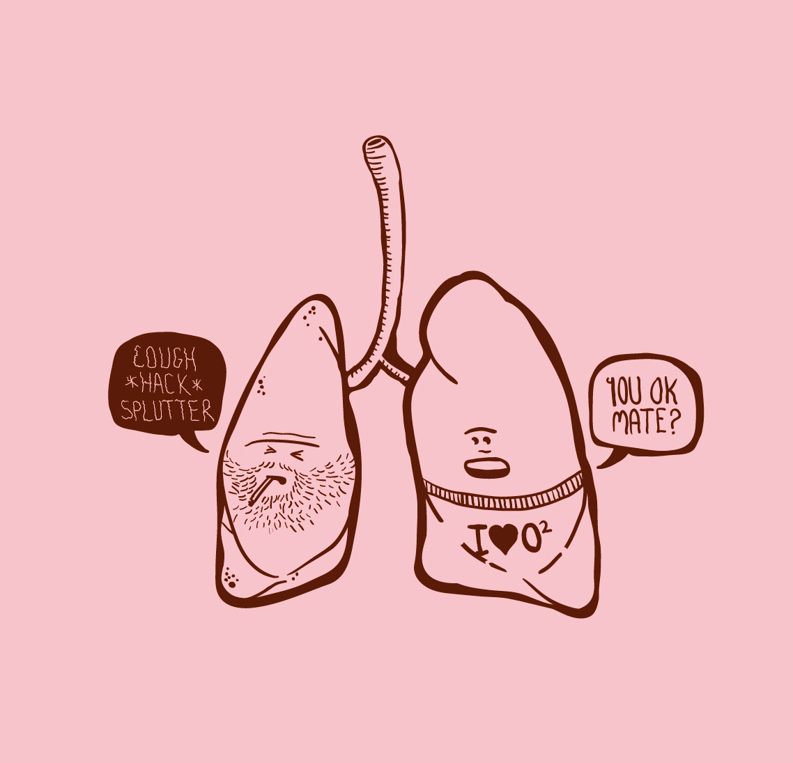 1138x1095 good lung bad lungs drawing free image - Lungs Drawing