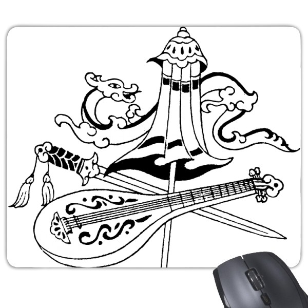 600x600 china chinese umbrella sword dragon chinese lute traditional - Lute Drawing