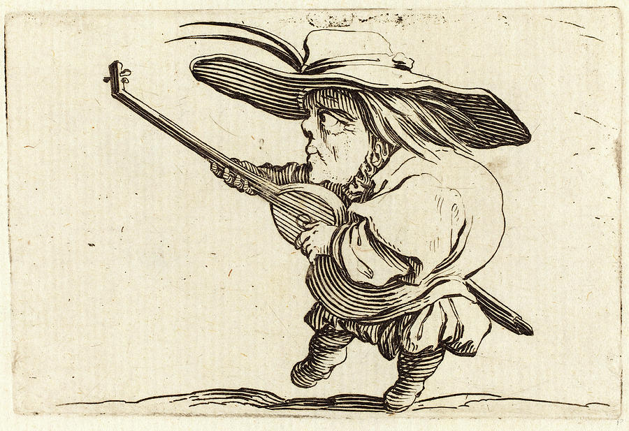 900x617 jacques callot, french the lute player drawing - Lute Drawing