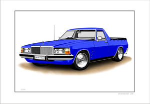 300x209 Holden Hx Hz Wb Statesman Ute Limited Edition Car Drawing Print - Luxury Car Drawing