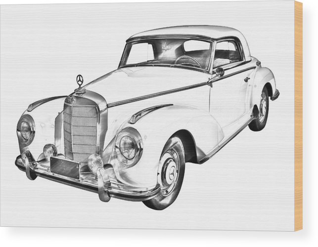 643x499 mercedes benz luxury car drawing wood print - Luxury Car Drawing