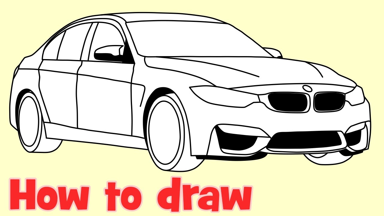 1280x720 how to draw a car bmw sedan step - Luxury Drawing