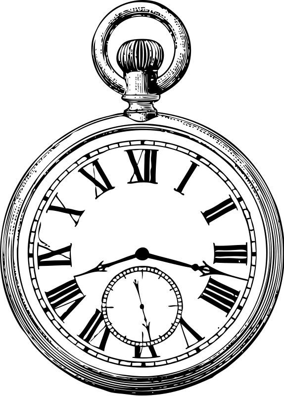 574x800 Pocket Watch Drawing Clipart Best - Luxury Drawing