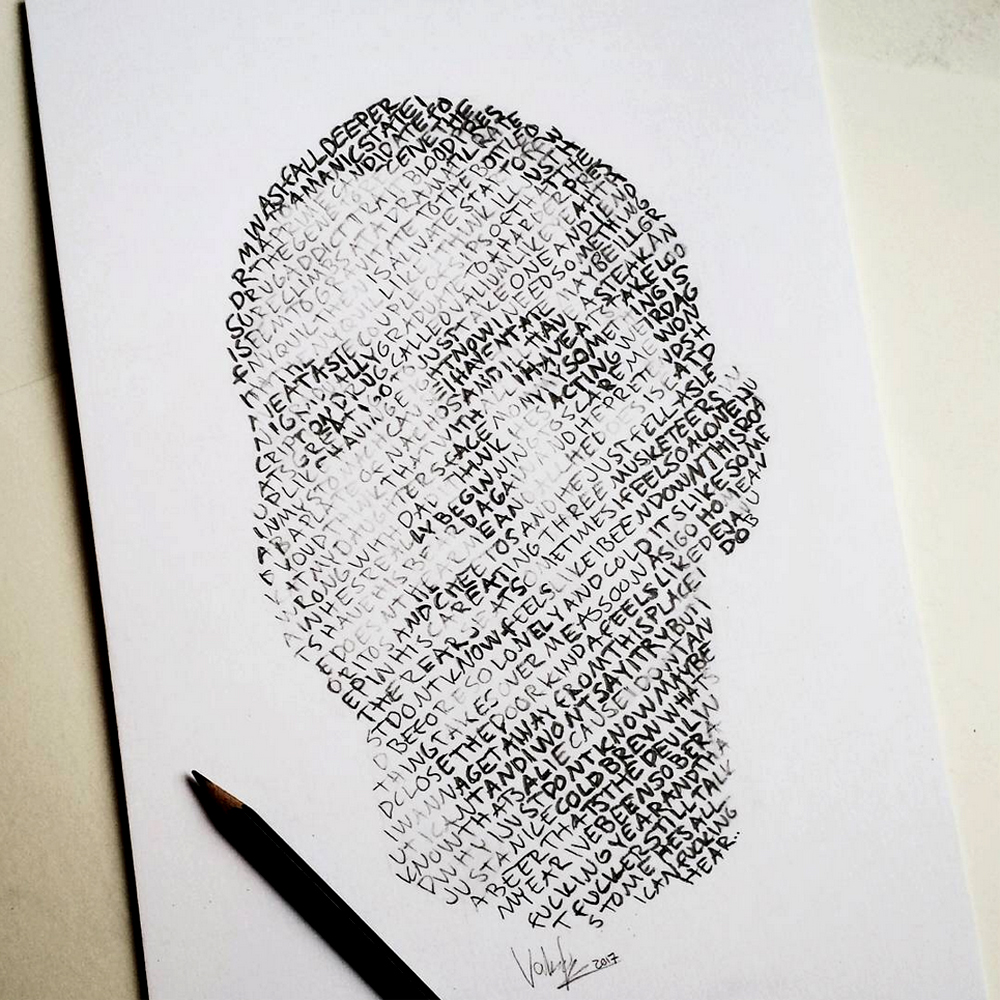 1000x1000 Eminem Lyric Drawing Drawing - Lyric Drawings