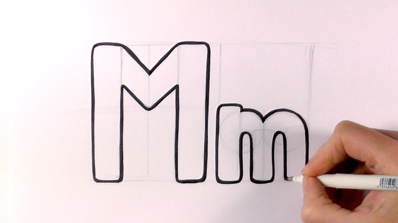 1280x720 How To Draw A Cartoon Letter M And M - M And M Drawing