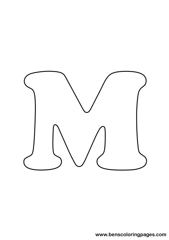 595x842 Free Letter M Coloring Page - M Drawing