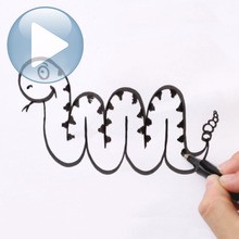 220x220 How To Draw Draw A Snake Starting From Letter M - M Drawing