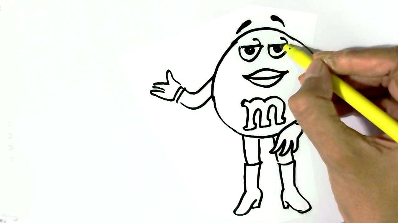 1280x720 How To Draw Green Mampm Easy Steps For Children, Kids, Beginners - M&M Drawing