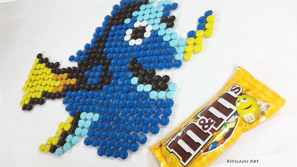 1024x576 Pixel Art Dory, Mampm Mosaic Of Pixar's Dory - M&M Drawing