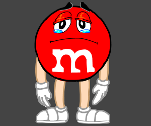 300x250 Sad Red Mampm's Drawing - M&M Drawing