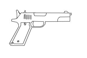 300x200 Colt Gun - M1911 Drawing