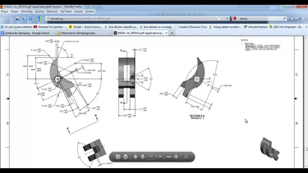 1280x720 Drawing Colt With Solidworks - M1911 Drawing