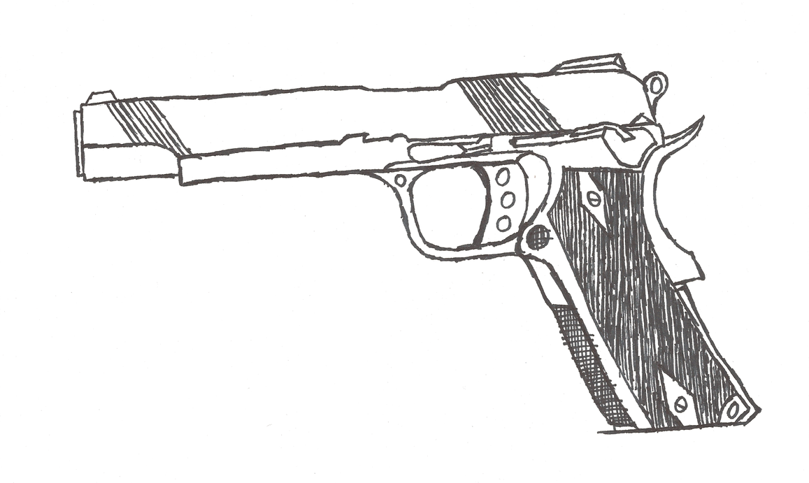 1157x691 Drawing - M1911 Drawing