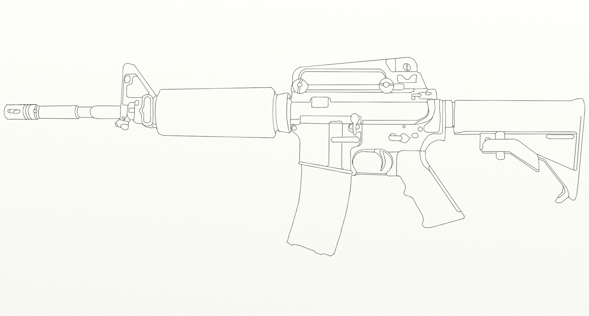 1920x1032 drawing carbine for free download - M4 Drawing.