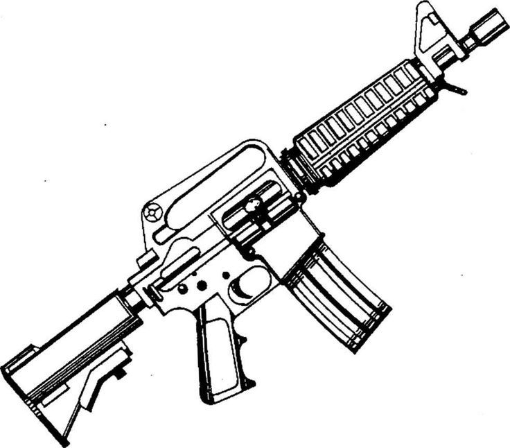 736x646 image result for assault rifle drawing tattoos tattoo - M4 Drawing