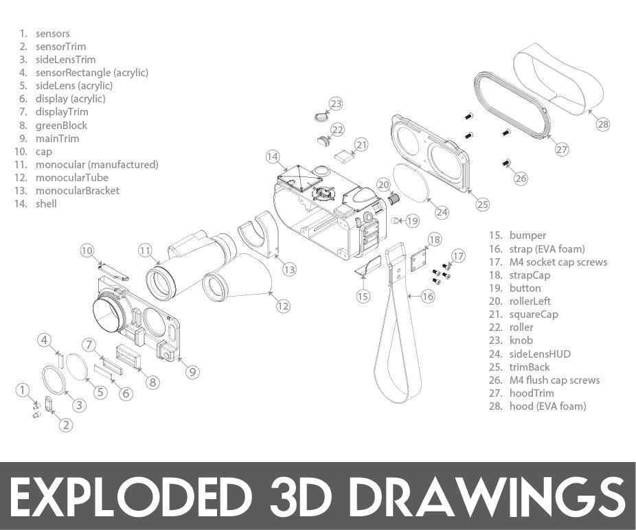 926x772 Easy Exploded Drawings Steps - M4 Line Drawing
