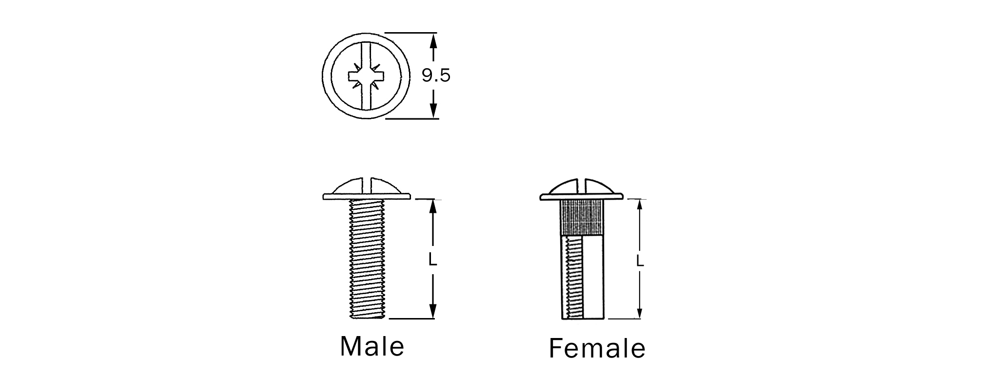 2045x772 Connecting Screws From Jet Press - M4 Line Drawing