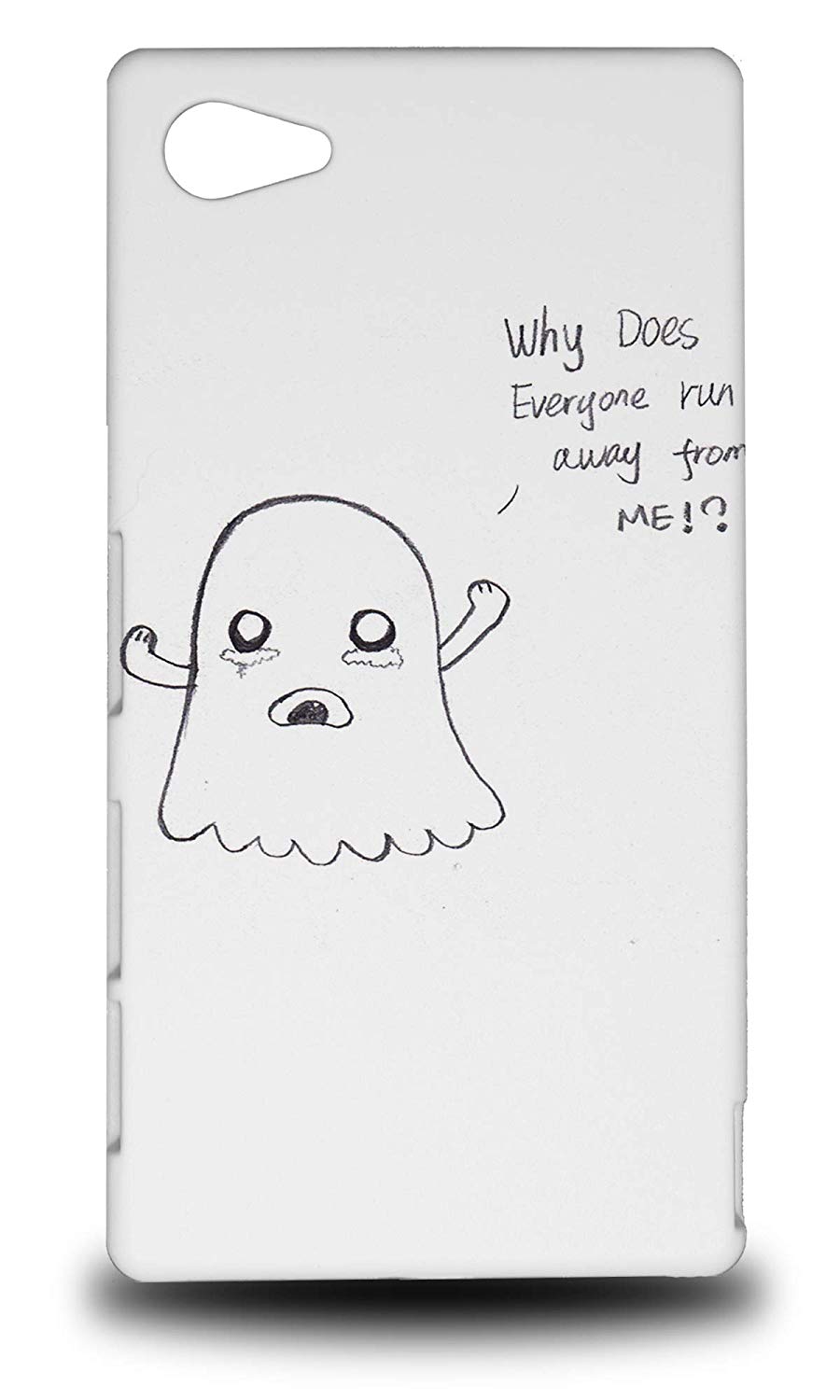 900x1500 Scared Ghost Sketch Drawing - M4 Line Drawing