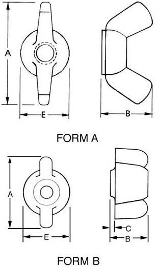 306x521 wing nut nylon natural optimas solutions - M4 Line Drawing