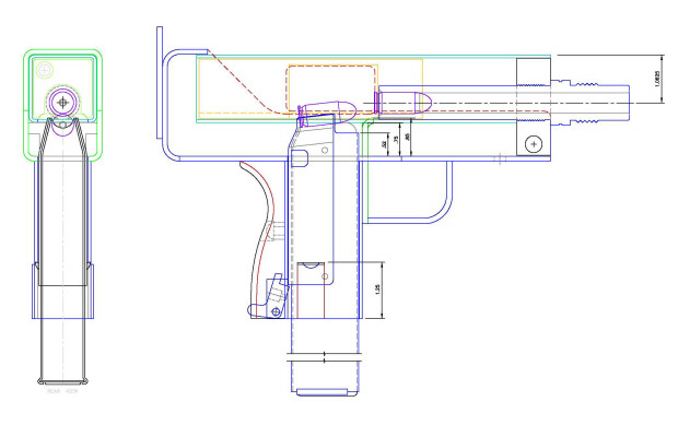 Mac 10 чертеж с размерами