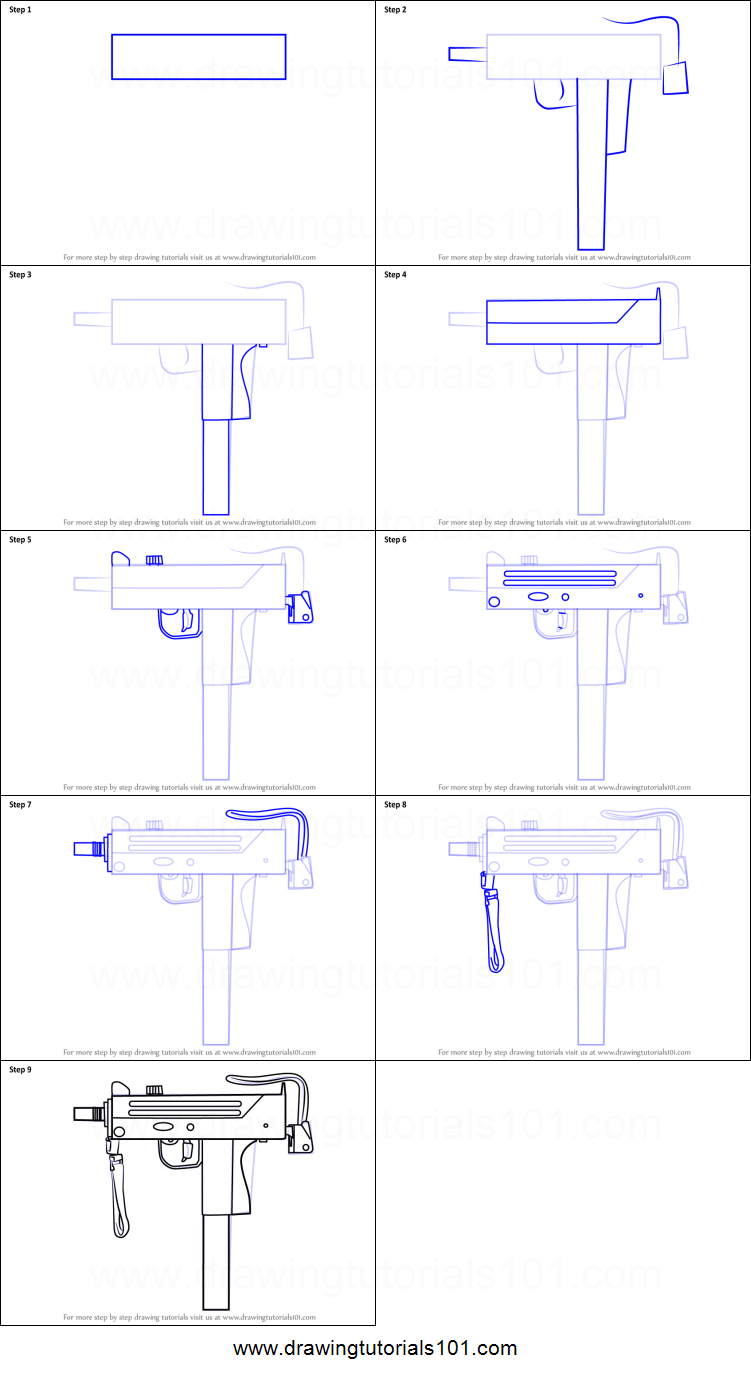751x1376 how to draw mac from counter strike printable step - Mac 10 Drawing