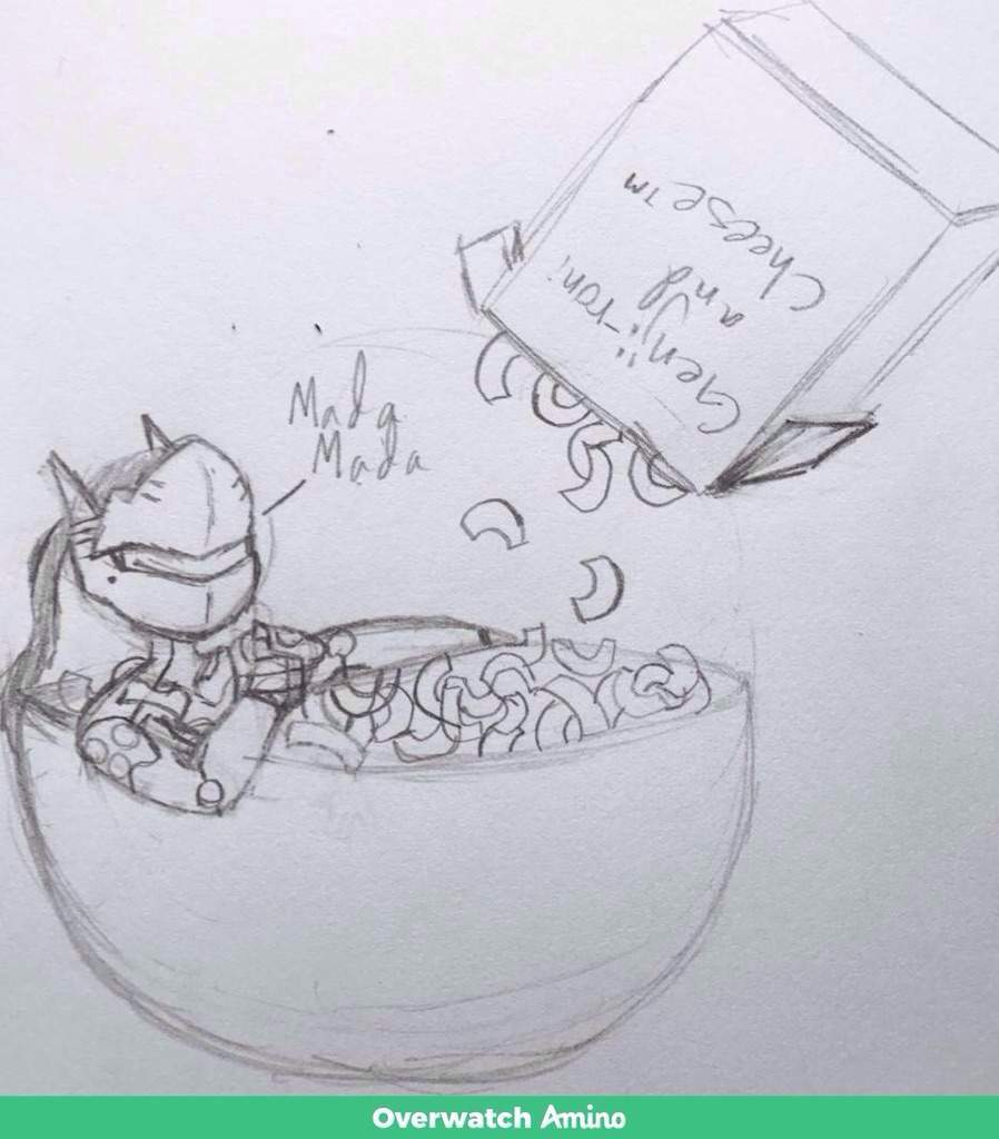 898x1024 Genji In Mac N Cheese Bowl Drawing - Mac And Cheese Drawing
