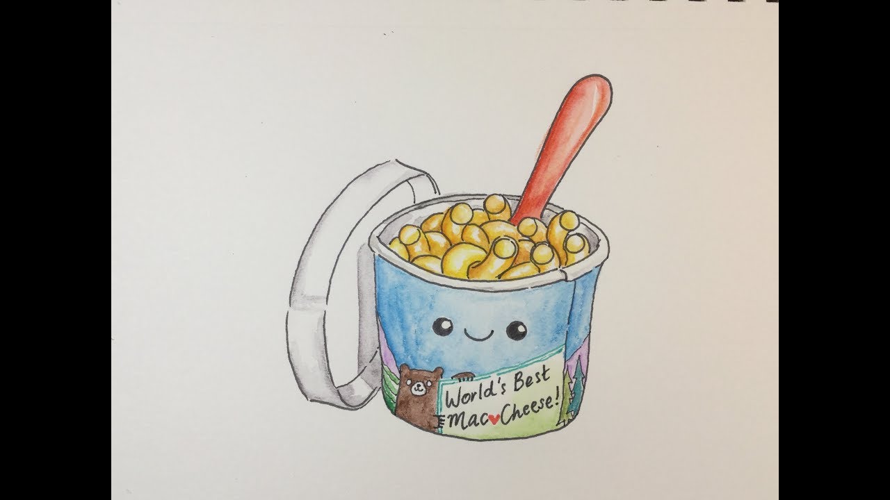 1280x720 How To Draw Kawaii Mac And Cheese - Mac And Cheese Drawing