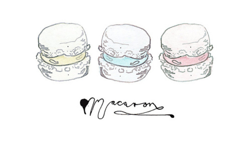500x281 Cute, Drawing, Macarons, Pretty, Vintage - Macaron Drawing