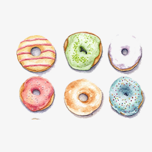 500x500 Drawing Colored Donuts, Donuts, Watercolor, Macaron Png - Macaron Drawing