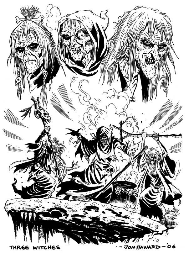 604x807 macbeth witches drawing - Macbeth Drawing