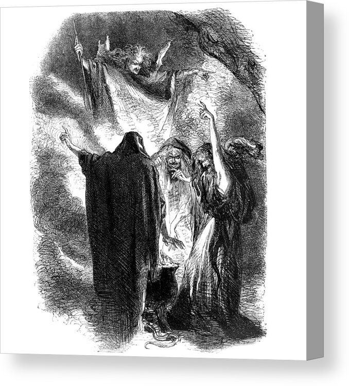 678x750 Shakespeare - Macbeth Witches Drawing
