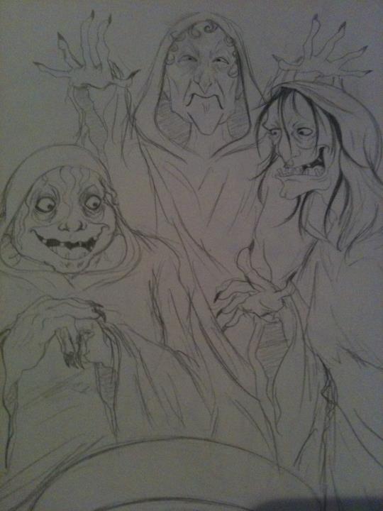 540x720 worlds out of existence the witches of scotland - Macbeth Witches Drawing