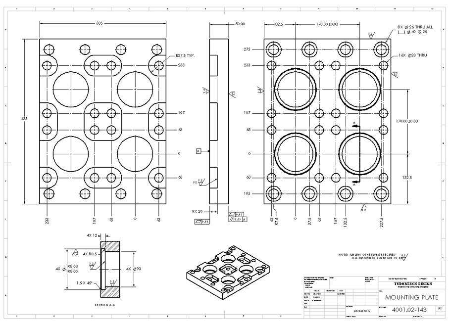 907x657 tudortech design - Machining Drawing