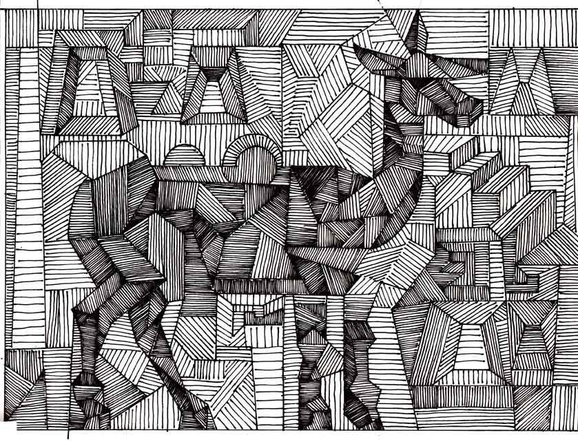 839x648 Llama Of Machu Picchu Artist Rick Clement - Machu Picchu Drawing