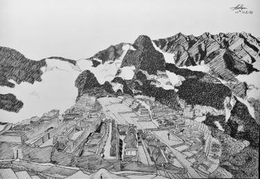 375x258 Machu Picchu Drawing - Machu Picchu Drawing