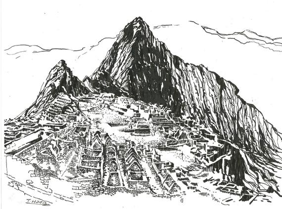 Machu Picchu Drawing at PaintingValley.com | Explore collection of