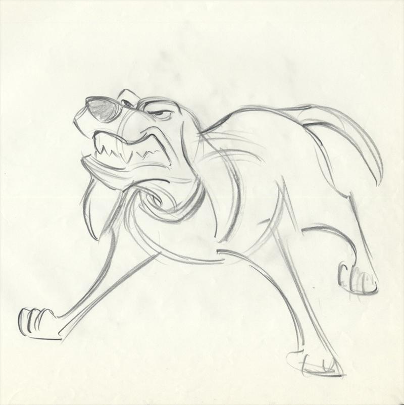 800x802 disney the fox and the hound glen keane - Mad Dog Drawing