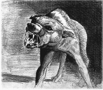 400x351 Before The Vaccination - Mad Dog Drawing