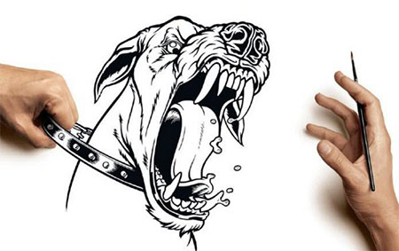 450x283 designs article extraordinary work in the style - Mad Dog Drawing
